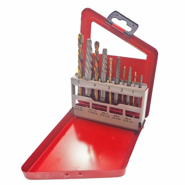 RIDGE 10pc エキストラクター&逆回転ドリルセット