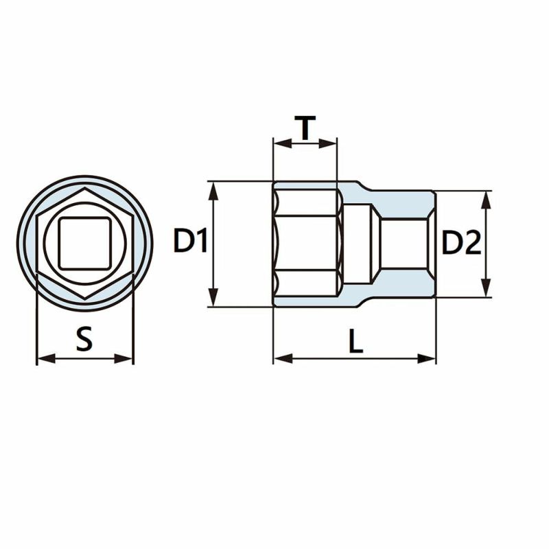 SIGNET 1/2DR ショートソケット 6角
