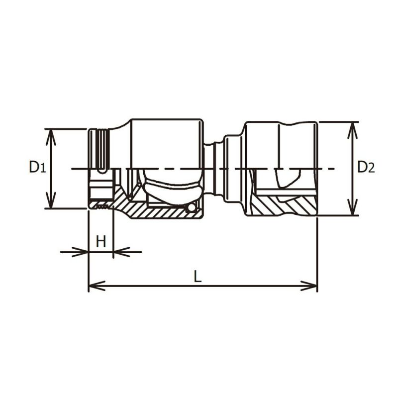 コーケン(Ko-ken)Z-EAL 3/8"(9.5mm)SQ. ナットグリップユニバーサルソケット 12mm 3441MZ-12