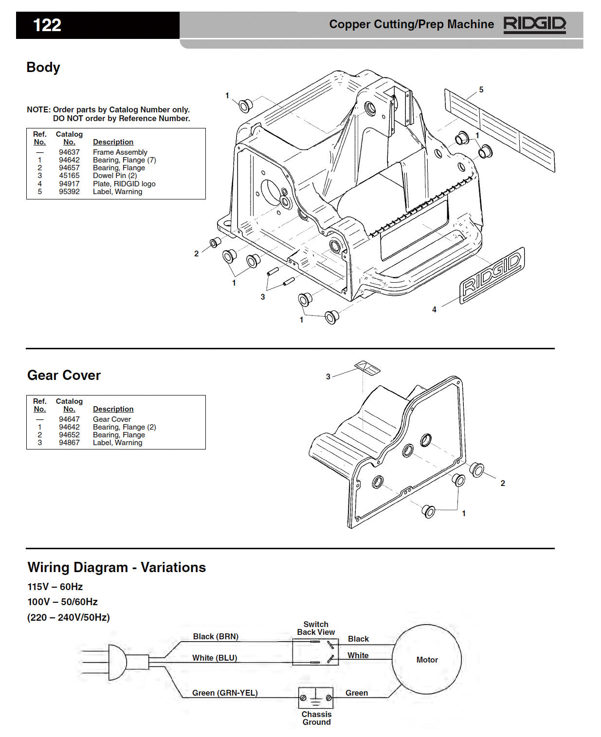 RIDGID(リジッド) ギヤー カバー F/122J 94647