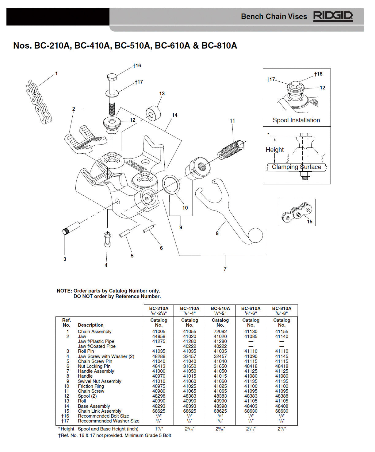 RIDGID(リジッド) ベース スプール付 F/BC210A 48293