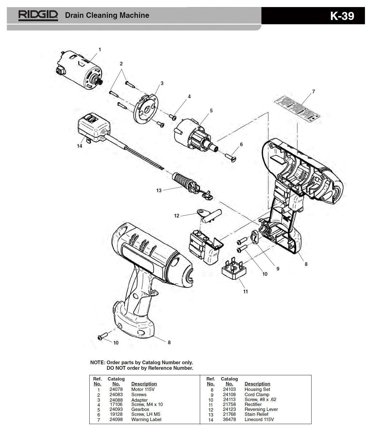 RIDGID(リジッド) モーター 115V 24078