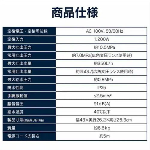 アイリスオーヤマ(IRIS OHYAMA) AC100V/1.3kw 高圧洗浄機 FBN-502