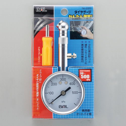 大橋産業(BAL) 30- 500kPa タイヤゲージ No.220