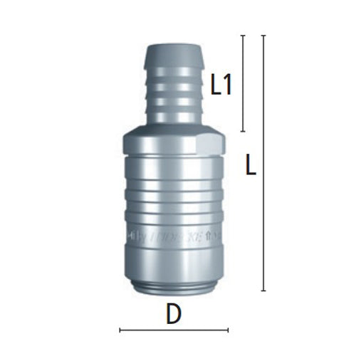 ESCO(エスコ) 19mm ホースステムカプラー(真鍮製) EA124LG-119B