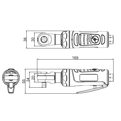 ESCO(エスコ) 3/8"DR/54N・m エアーラチェットレンチ EA157DA-2A