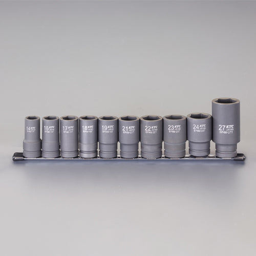 京都機械工具(KTC) 1/2"DR セミディープインパクトソケットセット(ピン・リング付 ※エスコオリジナル商品