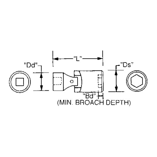 ESCO(エスコ) 3/8"DRx15mm ユニバーサルインパクトソケット EA164WC-15A