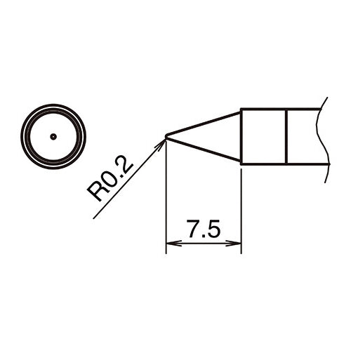 白光(HAKKO) R0.2mm 交換用こて先 T39-B02