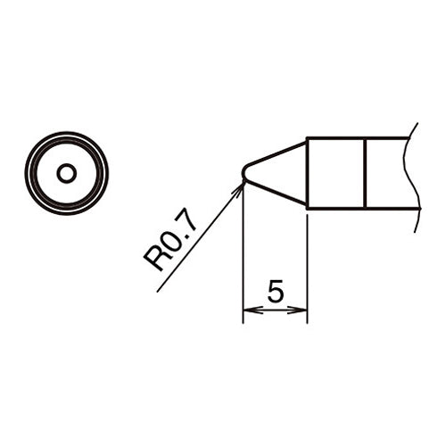 白光(HAKKO) R0.7mm 交換用こて先 T39-B07