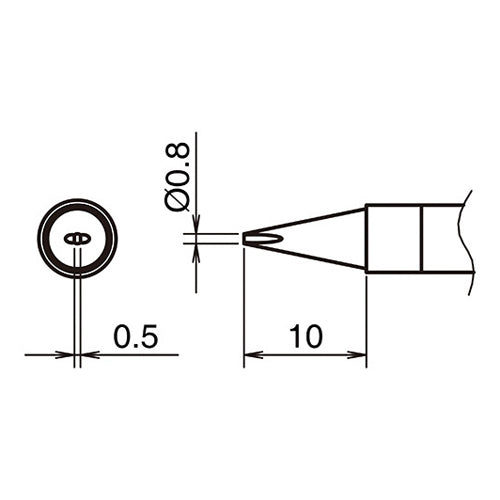 白光(HAKKO) 0.8mm 交換用こて先 T39-D08