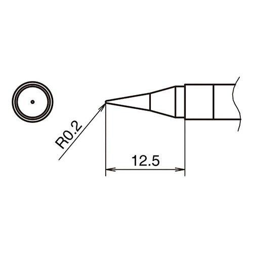 白光(HAKKO) R 0.2mm 交換用こて先 T39-IL02