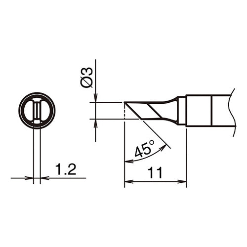 白光(HAKKO) 3.0mm 交換用こて先 T39-KU