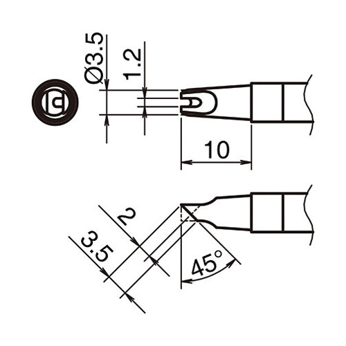 白光(HAKKO) 3.5mm 交換用こて先 T39-BCR1235