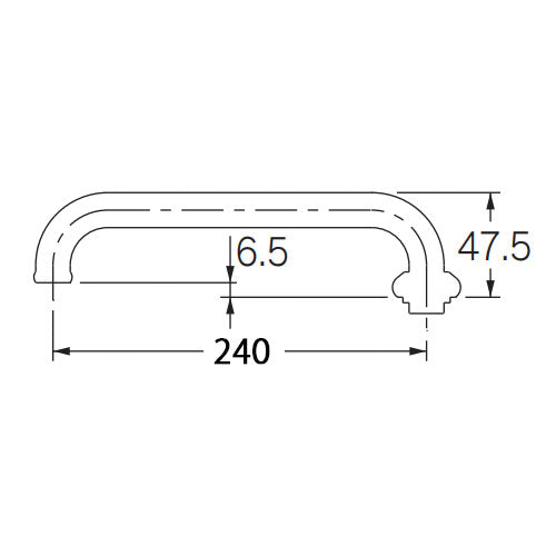 カクダイ W26x20T/240mm 水栓ノズル 775-13-240