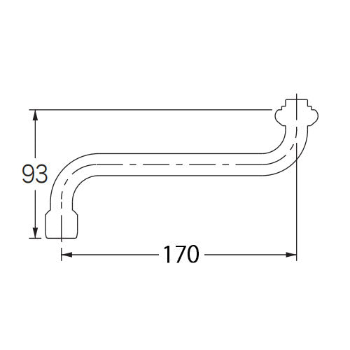 カクダイ W26x20T/170mm 泡沫水栓ノズル 795-39-170