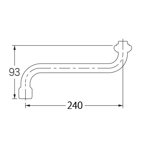 カクダイ W26x20T/240mm 泡沫水栓ノズル 795-39-240