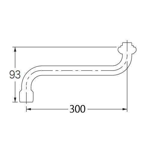 カクダイ W26x20T/300mm 泡沫水栓ノズル 795-39-300