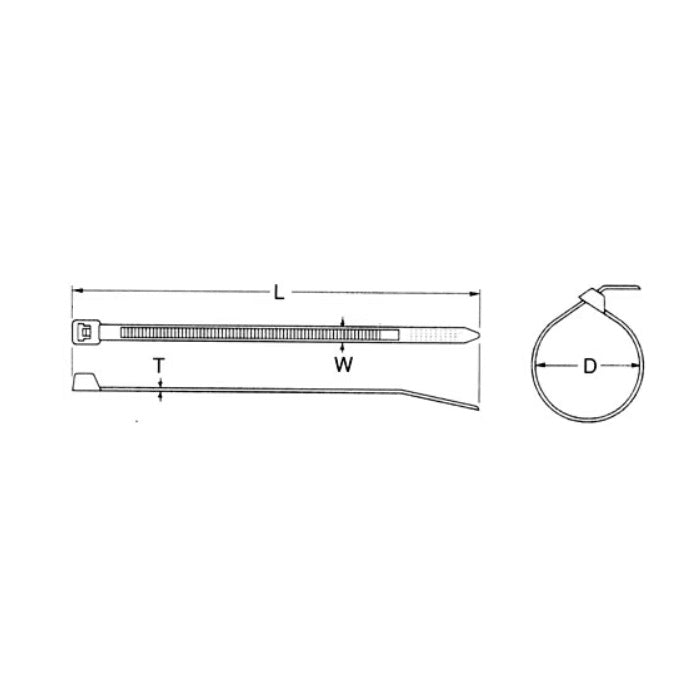 デンカエレクトロン 300x4.7mm 結束バンド(金属・X線検出用/100本 DKSA-130