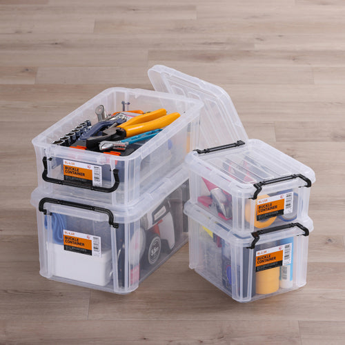 アイリスオーヤマ(IRIS OHYAMA) 210x165x130mm 収納ケース(バックル付/クリアー/6個) BL-2.3R