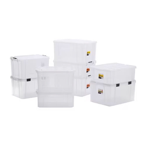 アイリスオーヤマ(IRIS OHYAMA) 580x385x320mm 収納ケース(バックル付/クリアー/3個) BL-45R