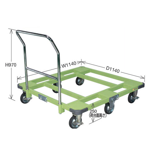 サカエ 1100パレット用/900kg回転台車(取手/6輪) RSP-4TG