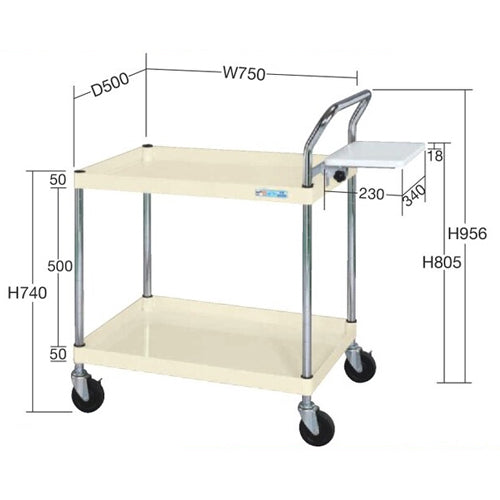 サカエ 750x500x740mm/2段 ピッキングカート PC-7572W