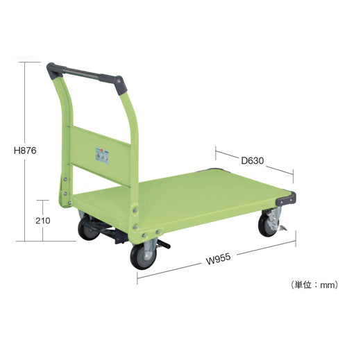 サカエ 955x630mm/400kg 運搬車(フットブレーキ付) TAN-55BR