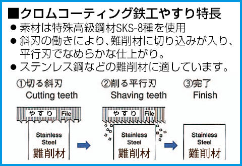ESCO(エスコ) 155mm やすり(スクレーパー付/クロムコーティング/粗目) EA521PH-71