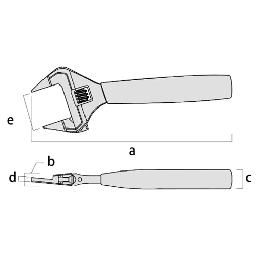 フジ矢(FUJIYA) 214.7mm/38mm モンキーレンチ(薄口) FLT-38-BG