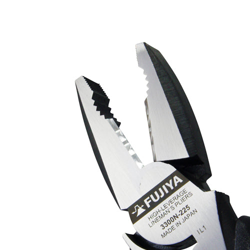 フジ矢(FUJIYA) 225mm 電工ペンチ(圧着付・鏡面仕上) 3300N-225