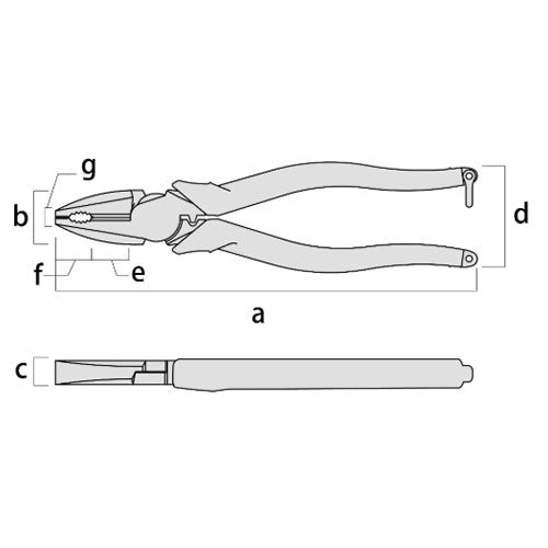 フジ矢(FUJIYA) 200mm 電工ペンチ(圧着付/偏芯型) 3000N-200BG
