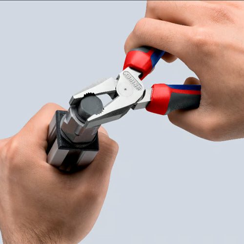 KNIPEX(クニペックス) 180mm 電工ペンチ(グリップ付・偏芯型/メッキ) 02 05 180