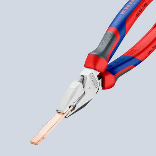 KNIPEX(クニペックス) 180mm 電工ペンチ(グリップ付・偏芯型/メッキ) 02 05 180