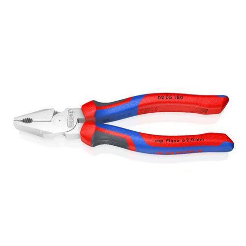 KNIPEX(クニペックス) 180mm 電工ペンチ(グリップ付・偏芯型/メッキ) 02 05 180