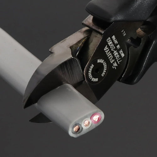 フジ矢(FUJIYA) 200mm 電工薄刃ニッパー(圧着付/偏芯型) 7700N-200BG
