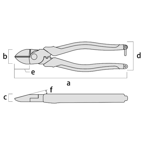 フジ矢(FUJIYA) 175mm 強力型ニッパー(圧着付/偏心型) 700N-175BG