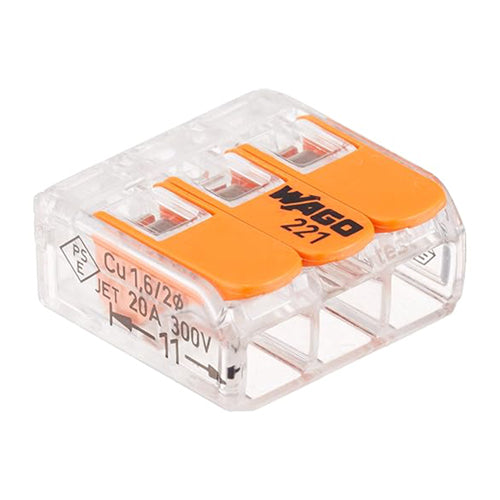 WAGO(ワゴ) 差込形電線コネクター(3極/8個) WFR-3BP(221-413)