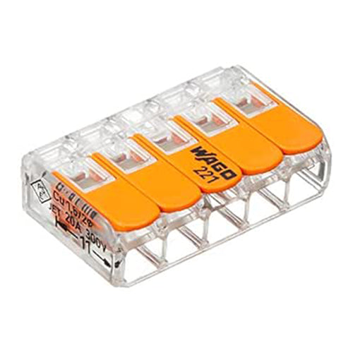 WAGO(ワゴ) 差込形電線コネクター(5極/5個) WFR-5BP(221-415)