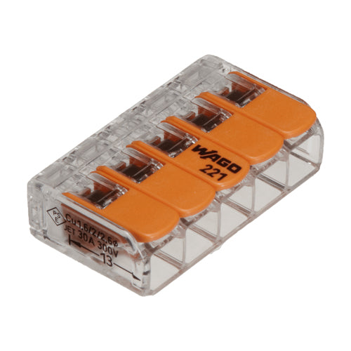 WAGO(ワゴ) 差込形電線コネクター(5極/5個) WFR-5LBP