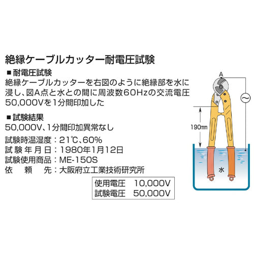 ミノル工業 φ 26mm/615mm ケーブルカッター(絶縁) MC20E250S