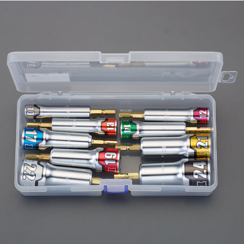 京都機械工具(KTC) 9本組/10-24mm 電ドルソケットセット ※エスコオリジナルセット品
