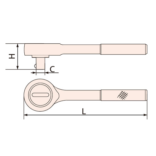 ESCO(エスコ) 3/4"DR/320mm ラチェットハンドル(ステンレス製) EA618SA-93