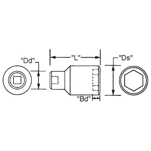 ESCO(エスコ) 1/2"DRx1・1/4" ソケット EA618XA-120A