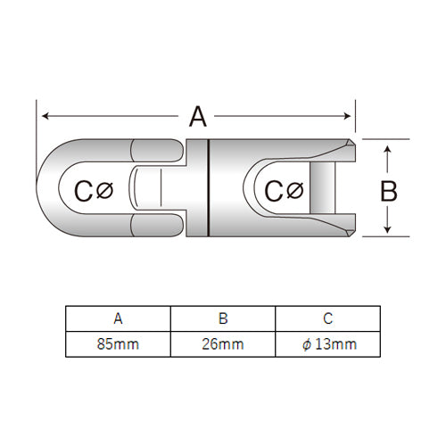 ミノル工業 26x 85mm/ 9.8kN スイベル MC70003