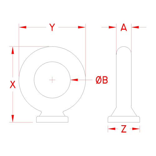 ESCO(エスコ) Φ9.65/4.76mm パッドアイ(溶接/ステンレス製) EA638GF-11
