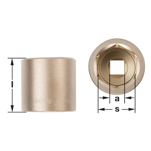 ESCO(エスコ) 1/2"sqx30mm ソケット(ノンスパーキング) EA642LM-30A