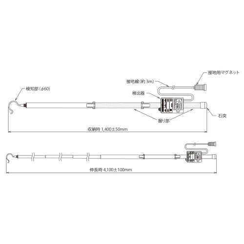 長谷川電機工業 DC1500V 電車線用検電器(防塵・防水構造) HVC-1.5N3