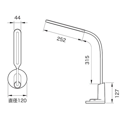ヤザワコーポレーション DC5V(USB) デスクスタンドLED SDCCLC01WH
