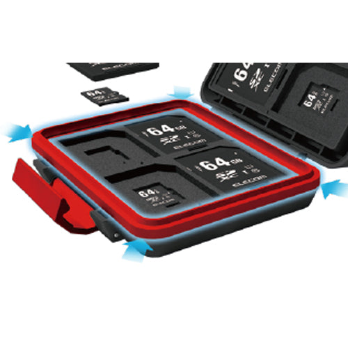 エレコム SDカードケース(耐衝撃/16枚/ブラック) CMC-SDCHD01BK